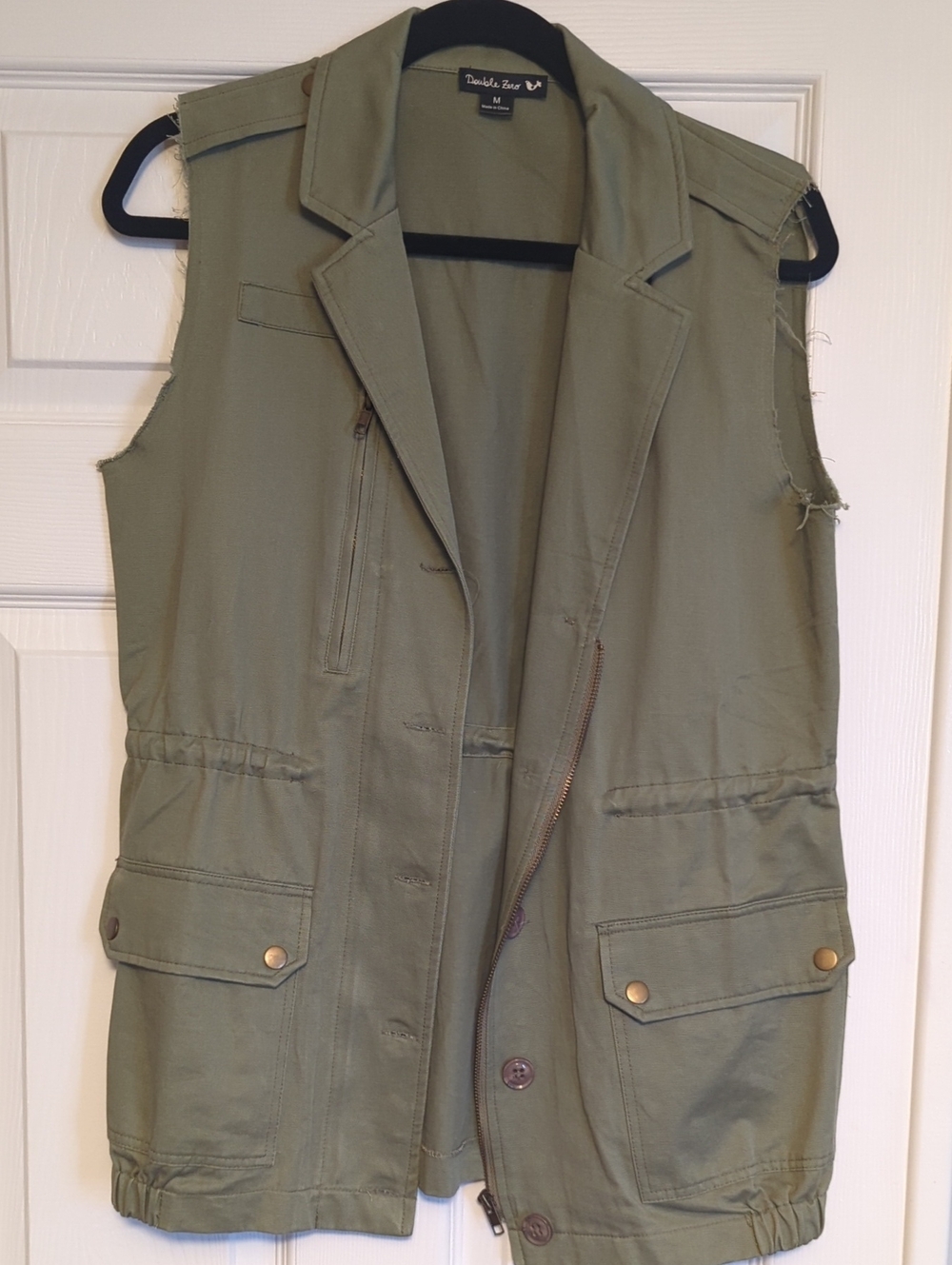 Double Zero Army Green Sleeveless Utility Vest